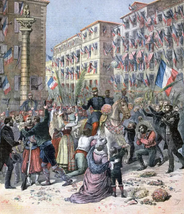 Framed Print : Entry of the French into Milan, 8th June 1859, (1893). Artist: Henri Meyer Framed Print : Entry of the French into Milan, 8th June 1859, (1893). Artist: Henri Meyer