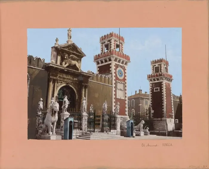 Framed Print : Entry gate of the Arsenal in Venice, 1850-1876. Creator: Anon Framed Print : Entry gate of the Arsenal in Venice, 1850-1876. Creator: Anon