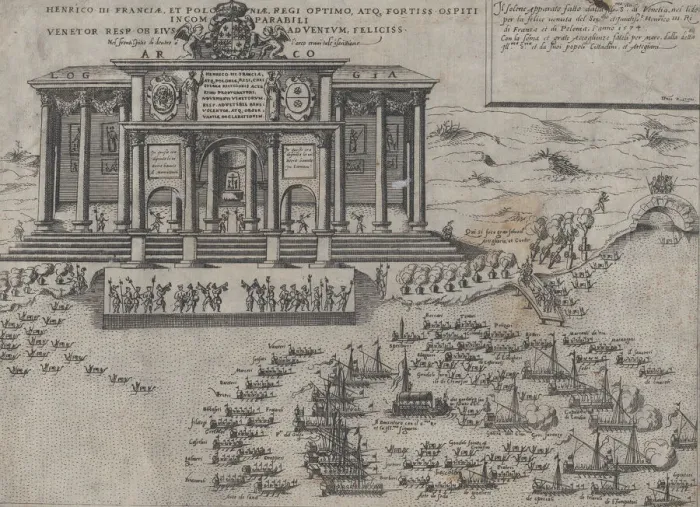 Framed Print : Entry of Henri III, King of France and Poland, into Venice, 1574. Creator: Domenico Zenoi Framed Print : Entry of Henri III, King of France and Poland, into Venice, 1574. Creator: Domenico Zenoi