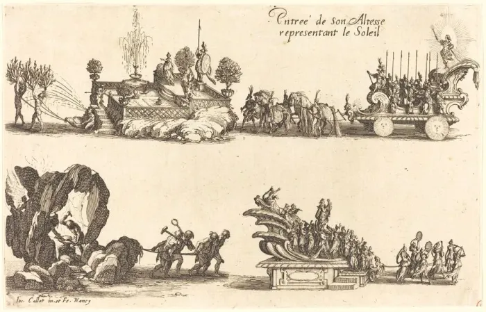 Framed Print : Entry of His Highness, Representing the Sun, 1627. Creator: Jacques Callot Framed Print : Entry of His Highness, Representing the Sun, 1627. Creator: Jacques Callot