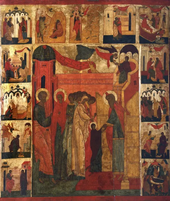 Framed Print : The Entry of the Most Holy Theotokos into the Temple, 16th century Framed Print : The Entry of the Most Holy Theotokos into the Temple, 16th century
