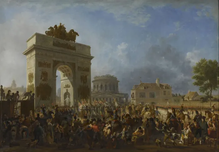 Framed Print : Entry of the Imperial Guard into Paris at the Barriere de Pantin, 25 November 1807, ca 1808