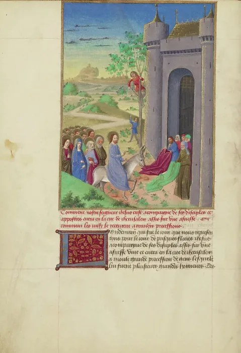 Framed Print : The Entry into Jerusalem, about 1480-1490. Creator: Master of Guillaume Lambert Framed Print : The Entry into Jerusalem, about 1480-1490. Creator: Master of Guillaume Lambert
