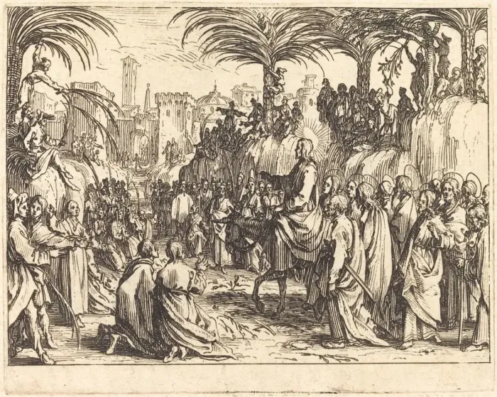 Framed Print : The Entry into Jerusalem, 1635. Creator: Jacques Callot Framed Print : The Entry into Jerusalem, 1635. Creator: Jacques Callot