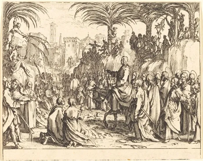 Framed Print : The Entry into Jerusalem, 1635. Creator: Jacques Callot Framed Print : The Entry into Jerusalem, 1635. Creator: Jacques Callot