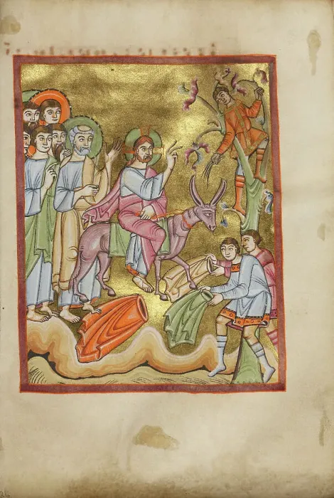 Framed Print : The Entry into Jerusalem; Benedictional, about 1030-1040. Creator: Unknown Framed Print : The Entry into Jerusalem; Benedictional, about 1030-1040. Creator: Unknown