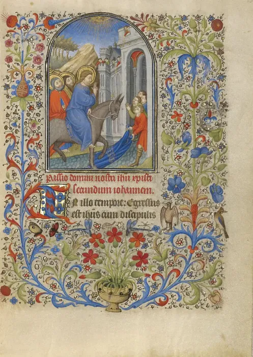 Framed Print : The Entry into Jerusalem; Book of Hours, about 1420. Creator: Unknown Framed Print : The Entry into Jerusalem; Book of Hours, about 1420. Creator: Unknown