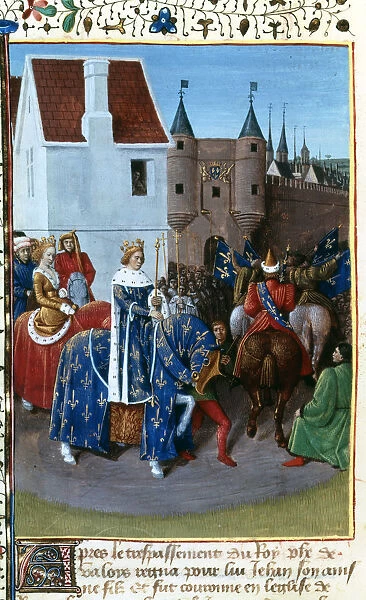 Entry of John II to Paris, 14th century, (1455-1460). Artist: Jean Fouquet