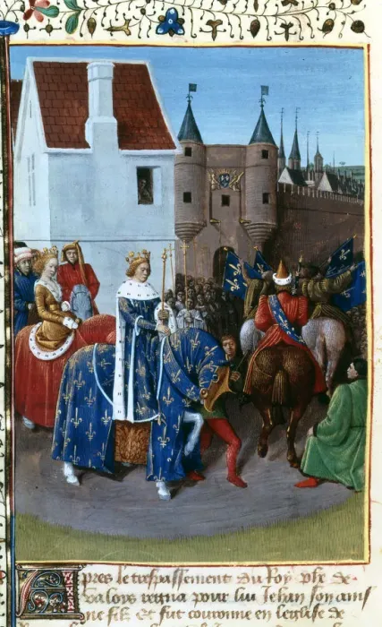 Framed Print : Entry of John II to Paris, 14th century, (1455-1460). Artist: Jean Fouquet Framed Print : Entry of John II to Paris, 14th century, (1455-1460). Artist: Jean Fouquet