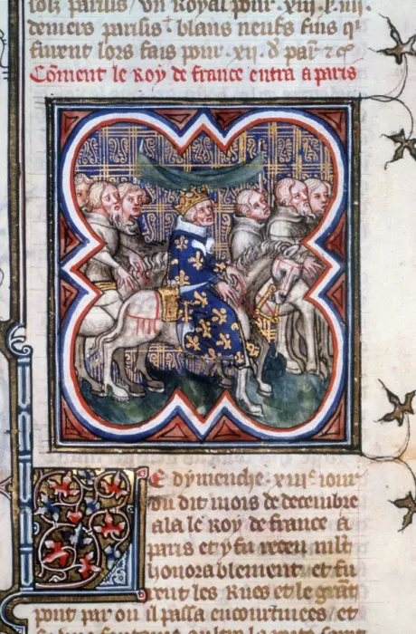 Framed Print : Entry of John II to Paris, July 1360, (1375-1379) Framed Print : Entry of John II to Paris, July 1360, (1375-1379)