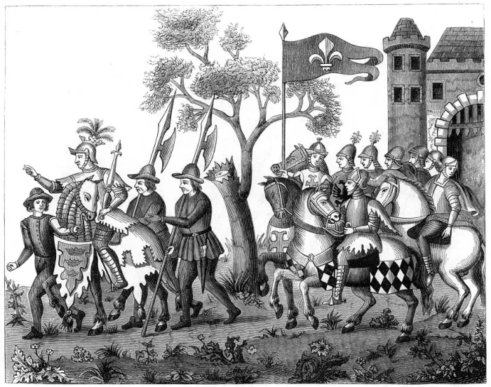 Framed Print : Entry of the King of Epinette, 16th century (1849) Framed Print : Entry of the King of Epinette, 16th century (1849)