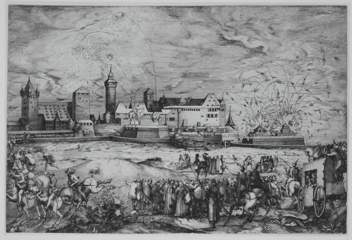 Framed Print : Entry of Maximilian II into Nuremberg, June 7, 1570 Creator: Jost Ammon Framed Print : Entry of Maximilian II into Nuremberg, June 7, 1570 Creator: Jost Ammon
