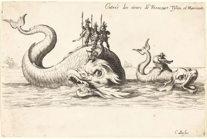 Framed Print : Entry of Mm. de Vroncourt, Tyllon, and Marimont, 1627. Creator: Jacques Callot Framed Print : Entry of Mm. de Vroncourt, Tyllon, and Marimont, 1627. Creator: Jacques Callot