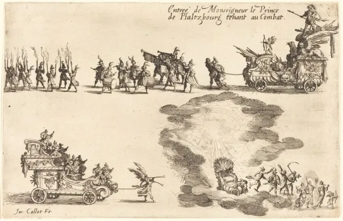 Framed Print : Entry of the Prince of Pfaltzbourg, 1627. Creator: Jacques Callot Framed Print : Entry of the Prince of Pfaltzbourg, 1627. Creator: Jacques Callot