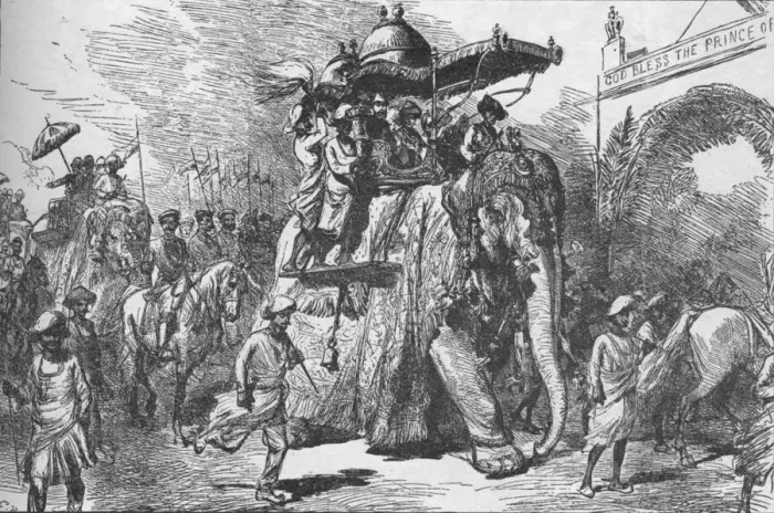 Framed Print : Entry of the Prince of Wales into Baroda, India, on 9 November 1875 (1908) Framed Print : Entry of the Prince of Wales into Baroda, India, on 9 November 1875 (1908)