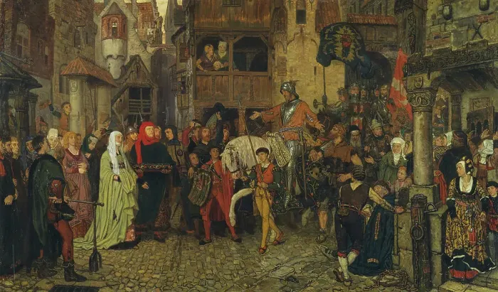 Framed Print : The Entry of Sten Sture the Elder into Stockholm, 1864. Creator: Georg von Rosen