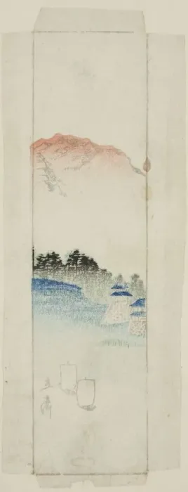 Framed Print : Envelope with landscape, n. d. Creator: Ando Hiroshige Framed Print : Envelope with landscape, n. d. Creator: Ando Hiroshige