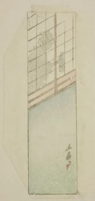 Framed Print : Envelope of woman behind sliding screens, n. d. Creator: Ando Hiroshige Framed Print : Envelope of woman behind sliding screens, n. d. Creator: Ando Hiroshige