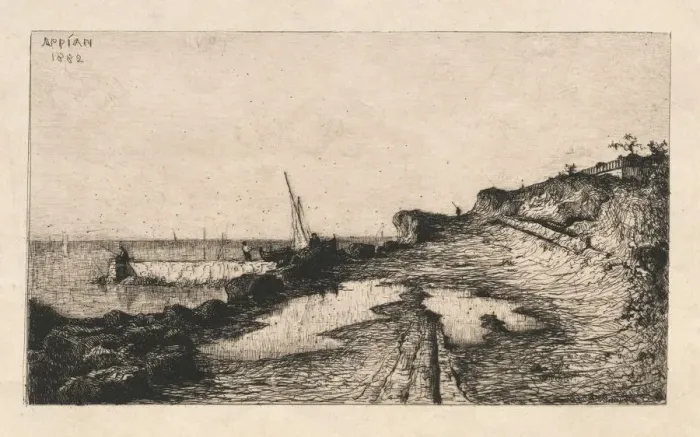 Framed Print : Environs of Carqueronne (Environs de Carqueronne), 1882. Creator: Adolphe Appian (French Framed Print : Environs of Carqueronne (Environs de Carqueronne), 1882. Creator: Adolphe Appian (French