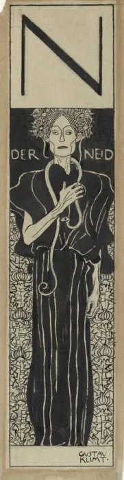 Framed Print : The Envy, 1898. Creator: Klimt, Gustav (1862-1918) Framed Print : The Envy, 1898. Creator: Klimt, Gustav (1862-1918)