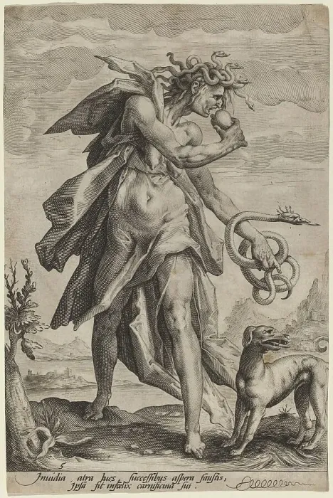 Framed Print : Envy, c. 1587. Creator: Jacob Matham