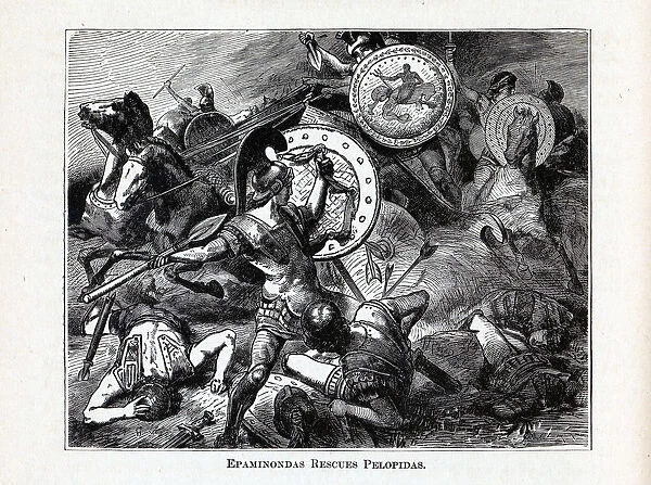 Epaminondas Rescues Pelopidas, 1882. Artist: Vogel, Hermann (1854-1921)