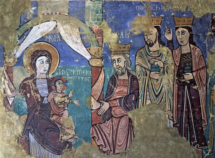 Framed Print : Epiphany, wall Painting from the church of Navasa (Huesca) Framed Print : Epiphany, wall Painting from the church of Navasa (Huesca)