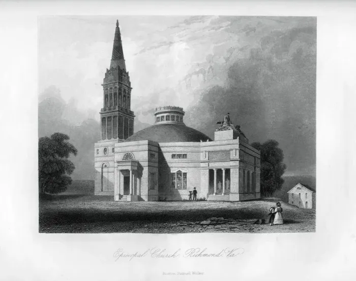 Framed Print : Episcopal Church, Richmond, Virginia, USA, 1855 Framed Print : Episcopal Church, Richmond, Virginia, USA, 1855