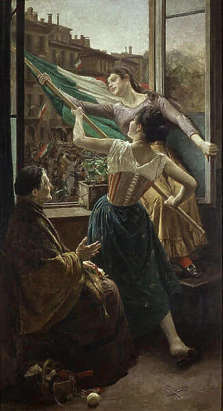 Episode of the Cinque Giornate di Milano in piazza Sant'Alessandro, 1890. Creator: Stragliati, Carlo (1869-1925)