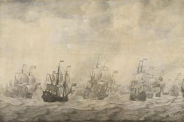 Episode from the Four Days Battle, 11-14 June 1666, of the Second Anglo-Dutch War, 1665-67, 1668. Creator: Willem van de Velde I