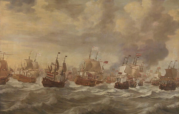 Episode from the Four Days Naval Battle (11-14 June 1666), in or after 1666-in or before 1672. Creator: Willem van de Velde I