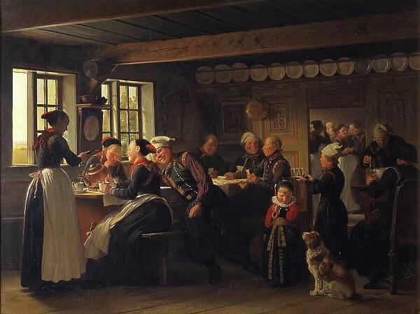 Episode of a feast at Amager, 1854. Creator: Julius Exner