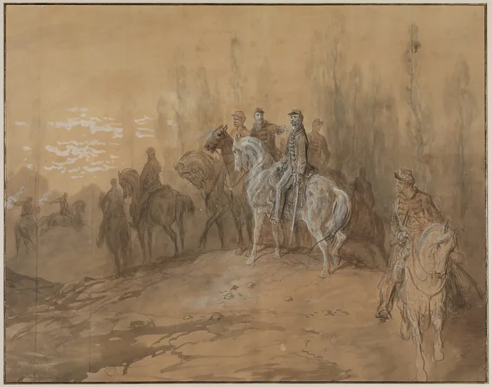 Framed Print : Episode in the Franco-Prussian War, mid or late 19th century. Creator: Gustave Dore Framed Print : Episode in the Franco-Prussian War, mid or late 19th century. Creator: Gustave Dore