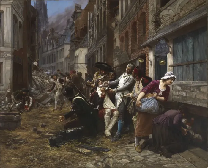 Framed Print : Episode of the Siege of Lille, 1792, 1891. Creator: Gaston Theodore Melingue Framed Print : Episode of the Siege of Lille, 1792, 1891. Creator: Gaston Theodore Melingue