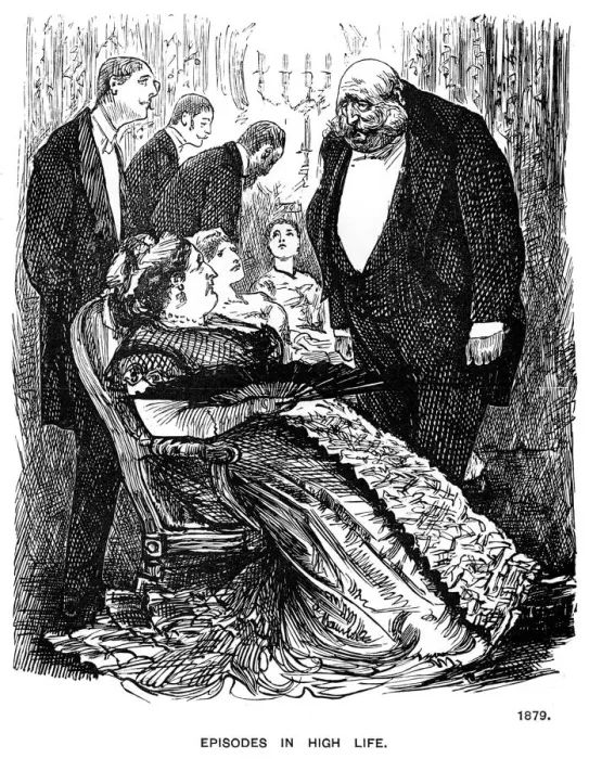 Framed Print : Episodes in High Life, 1879 (1891). Artist: George du Maurier Framed Print : Episodes in High Life, 1879 (1891). Artist: George du Maurier