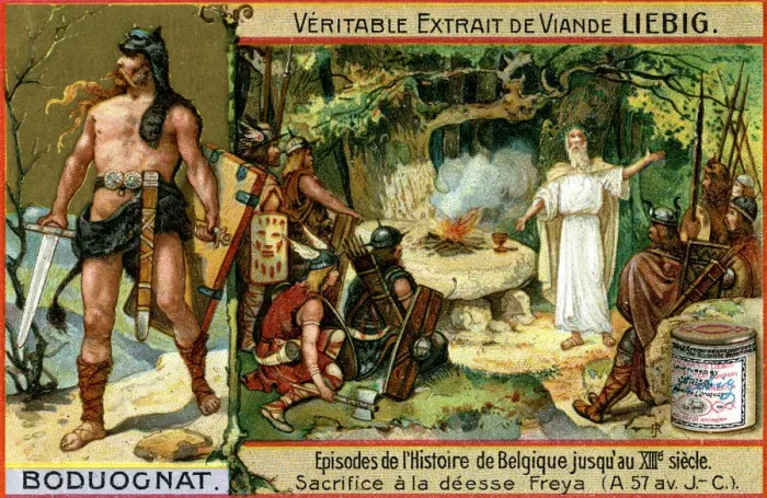 Framed Print : Episodes in the history of Belgium up until the 13th century: Boduognatus, (c1900) Framed Print : Episodes in the history of Belgium up until the 13th century: Boduognatus, (c1900)