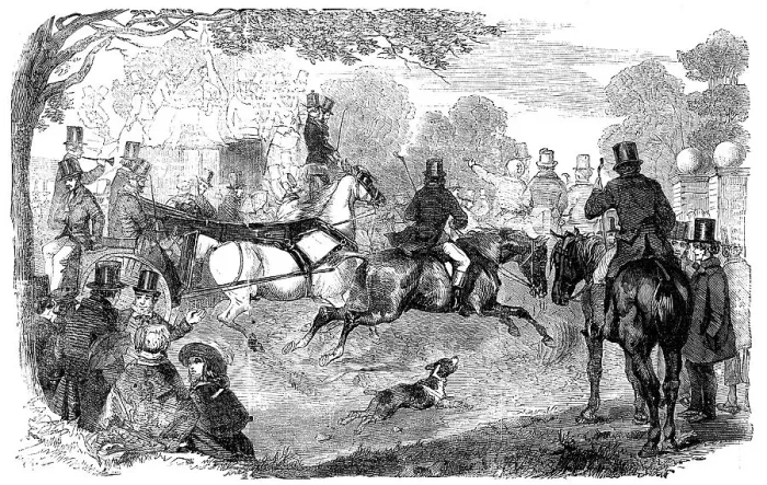 Framed Print : Epsom Races: Going to the Derby, 1856. Creator: Unknown. Epsom Races: Going to the Derby, 1856. Creator: Unknown Framed Print : Epsom Races: Going to the Derby, 1856. Creator: Unknown. Epsom Races: Going to the Derby, 1856. Creator: Unknown