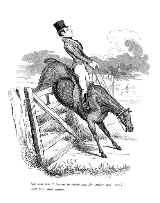 Framed Print : Equestrian cartoon, 19th century Framed Print : Equestrian cartoon, 19th century