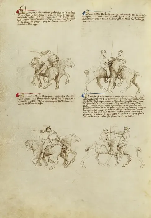 Framed Print : Equestrian Combat with Sword, about 1410. Creator: Unknown Framed Print : Equestrian Combat with Sword, about 1410. Creator: Unknown