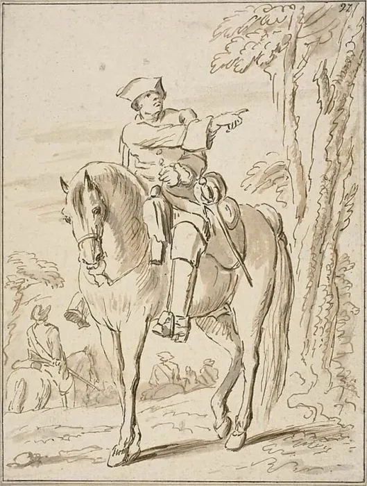 Framed Print : Equestrian Pointing Left, n. d. Creator: Charles Parrocel Framed Print : Equestrian Pointing Left, n. d. Creator: Charles Parrocel