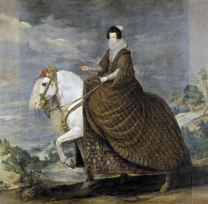 Framed Print : Equestrian Portrait of Elisabeth of France (1602?1644), Queen consort of Spain, Between 1630 and 1635. Artist: Velazquez, Diego (1599-1660) Framed Print : Equestrian Portrait of Elisabeth of France (1602?1644), Queen consort of Spain, Between 1630 and 1635. Artist: Velazquez, Diego (1599-1660)