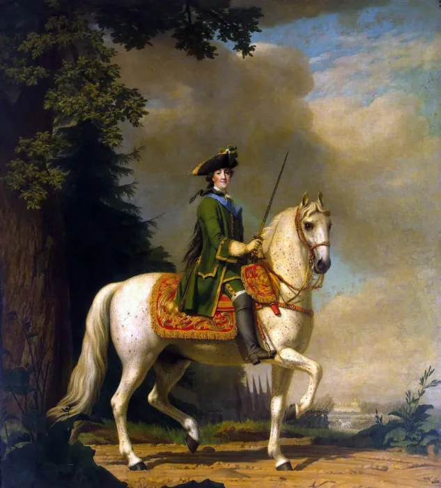 Framed Print : Equestrian Portrait of Empress Catherine II, (1729-1796), after 1762 Framed Print : Equestrian Portrait of Empress Catherine II, (1729-1796), after 1762