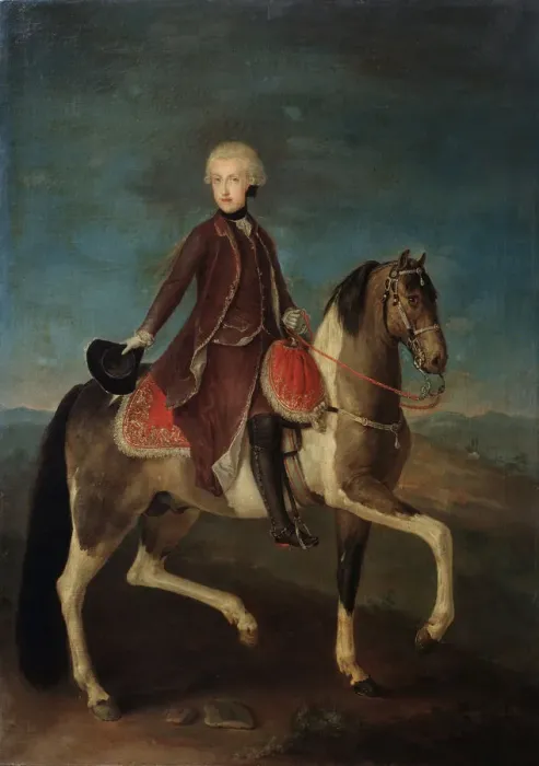Framed Print : Equestrian portrait of Empress Maria Theresia of Austria (1717-1780), 18th century Framed Print : Equestrian portrait of Empress Maria Theresia of Austria (1717-1780), 18th century