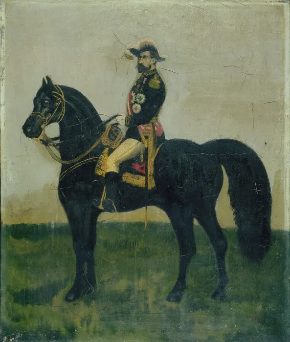 Framed Print : Equestrian portrait of General Boulanger (1837-1891), politician, c1888. Creator: Unknown Framed Print : Equestrian portrait of General Boulanger (1837-1891), politician, c1888. Creator: Unknown