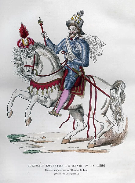 Equestrian portrait of Henry IV of France in 1596, (1882-1884). Artist: Chevignard