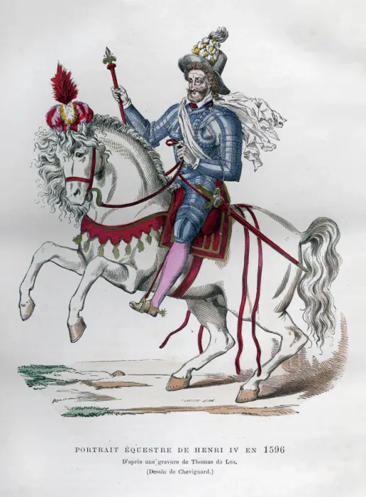 Framed Print : Equestrian portrait of Henry IV of France in 1596, (1882-1884). Artist: Chevignard Framed Print : Equestrian portrait of Henry IV of France in 1596, (1882-1884). Artist: Chevignard