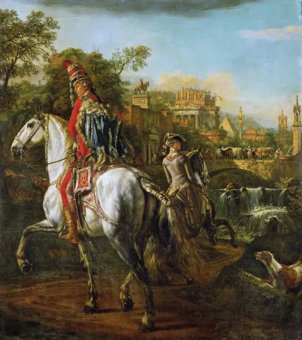 Framed Print : Equestrian Portrait of a Hussar Officer, 1773. Artist: Bellotto, Bernardo (1720-1780) Framed Print : Equestrian Portrait of a Hussar Officer, 1773. Artist: Bellotto, Bernardo (1720-1780)