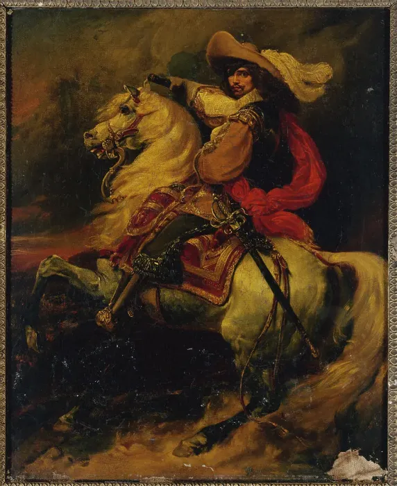 Framed Print : Equestrian portrait of Josias, count of Rantzau (1609-1650), marshal of France, c1834. Creator: Jean Alaux Framed Print : Equestrian portrait of Josias, count of Rantzau (1609-1650), marshal of France, c1834. Creator: Jean Alaux