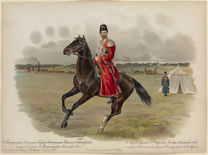 Framed Print : Equestrian Portrait of Nicholas II of Russia, 1896. Artist: Bakmanson, Hugo Karlovich (1860-1953) Framed Print : Equestrian Portrait of Nicholas II of Russia, 1896. Artist: Bakmanson, Hugo Karlovich (1860-1953)