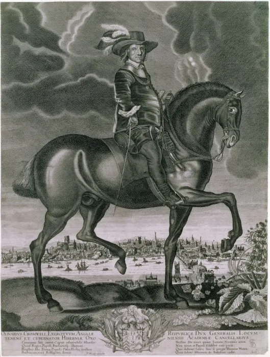 Framed Print : Equestrian portrait of Oliver Cromwell, c1655. Artist: Albert Haelwegh Framed Print : Equestrian portrait of Oliver Cromwell, c1655. Artist: Albert Haelwegh